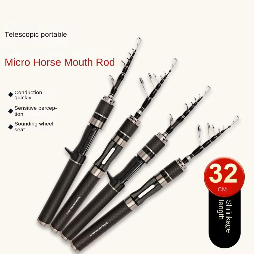 Telescopic Fishing Rod Full Kits Spincast Fishing Reel Casting Rod Fishing Rod Set Ultra Short Glass Fibre Fishing Pole Fishing — image 2