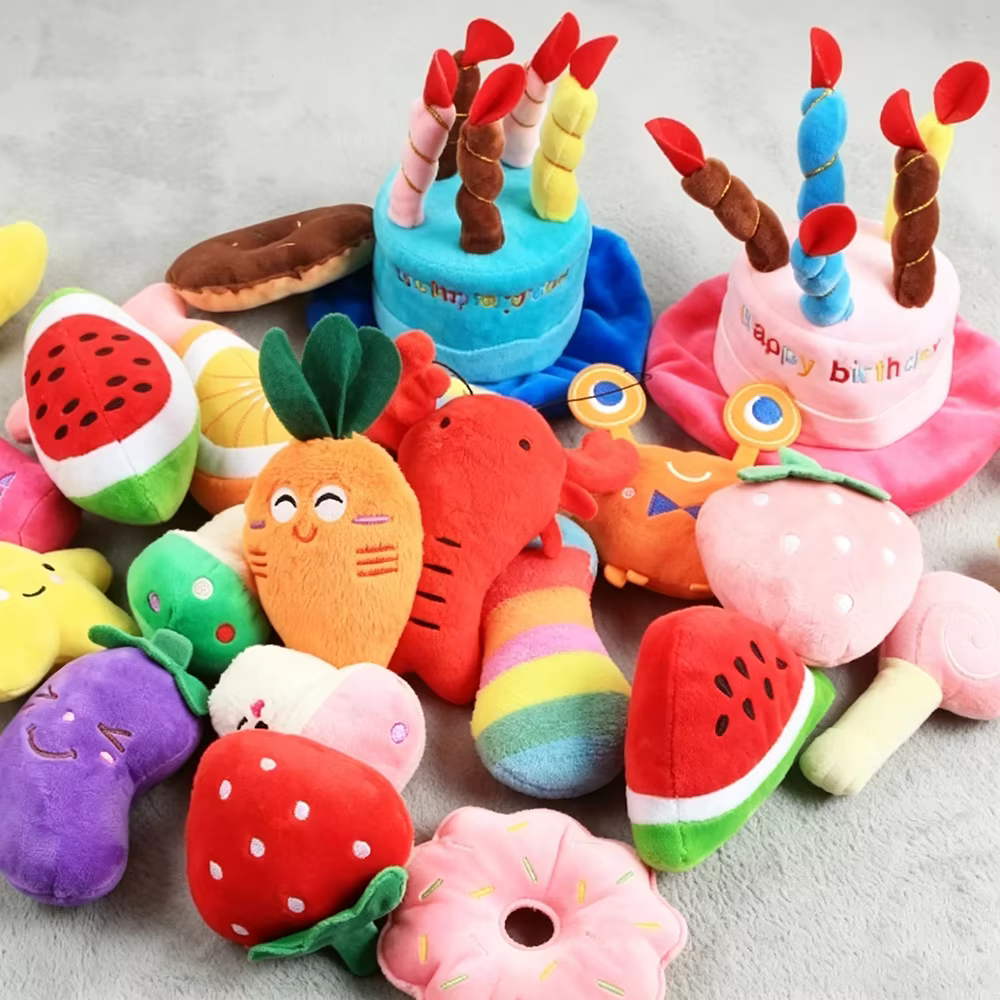 12 Pack Squeaky Dog Plush Toys Random Mixed Stuffed Chew Toys Interactive Teething Soft Pet Toy Set for Small Medium Dogs — image 2