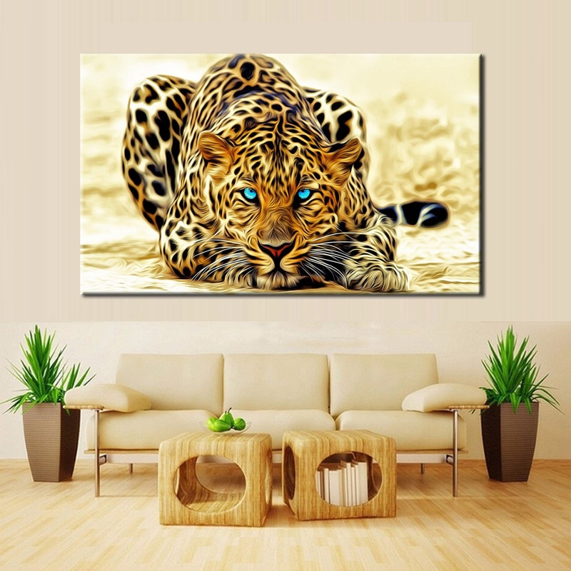Modern Paintings HD Digital Printed on Canvas, Wall Art Large Leopard Poster for Living Room Home Decor No Frame — image 1
