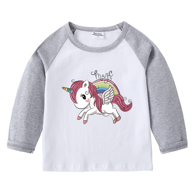 Unicorn Shoulder T-shirt Round Neck Base Long Sleeve — image 7