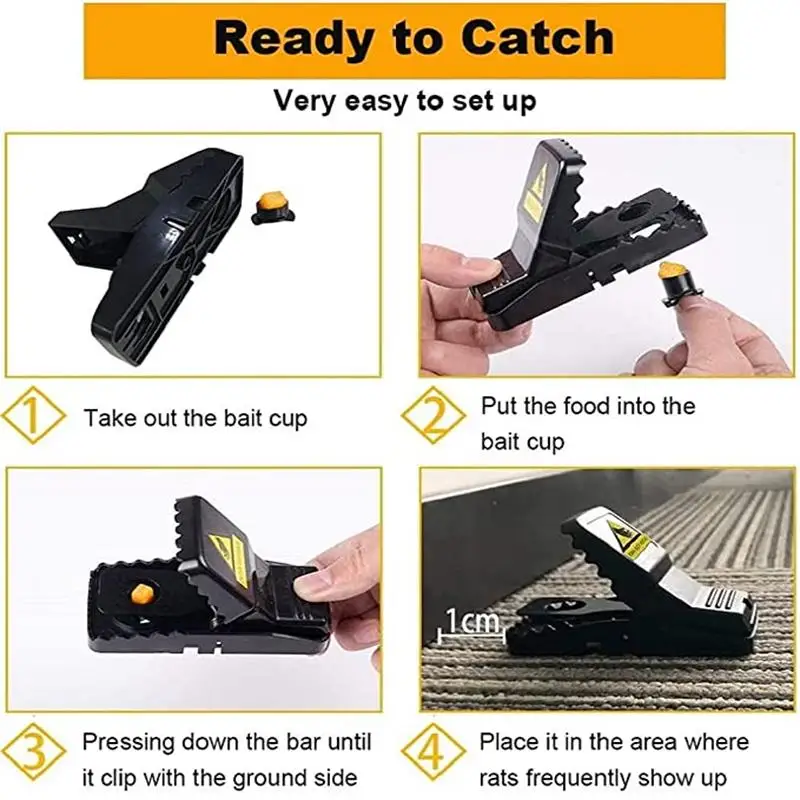 Black Reusable Plastic Mouse Trap Traps Rodent Catcher Home Mousetrap Killer Mouse Snap Traps Rodent Catcher — image 2