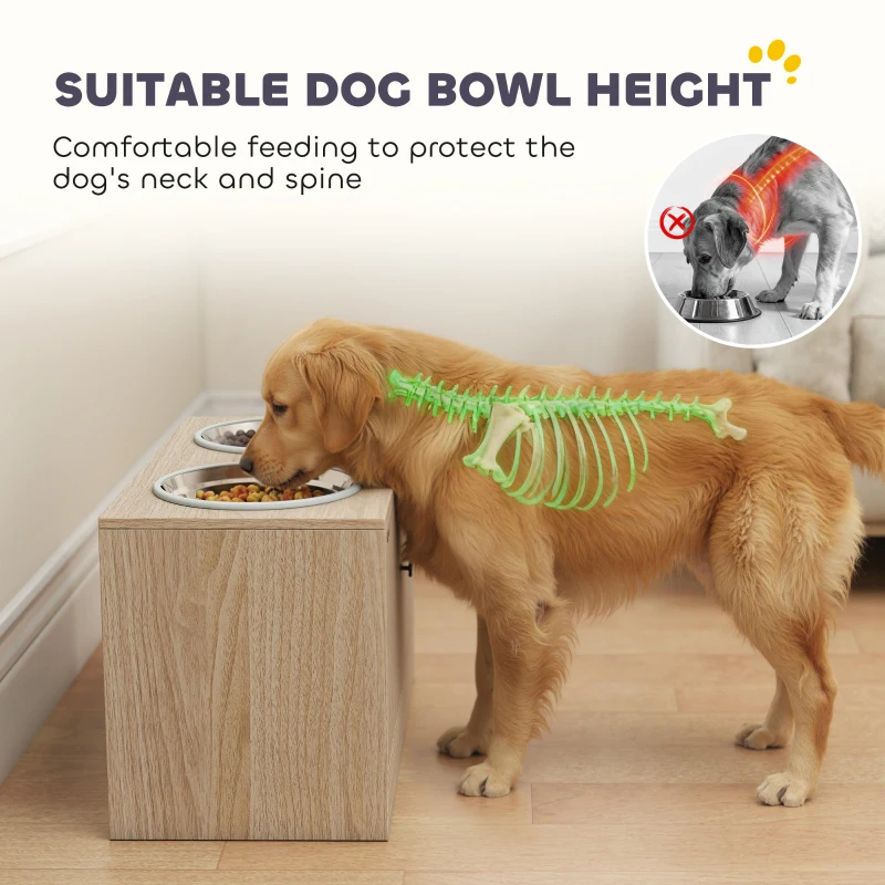 Elevated Dog Bowl, Large Feeding Dog Bowl Stand With 2 Stainless Steel Bowls, Storage Drawer, And Slow Feeder Mat — image 8