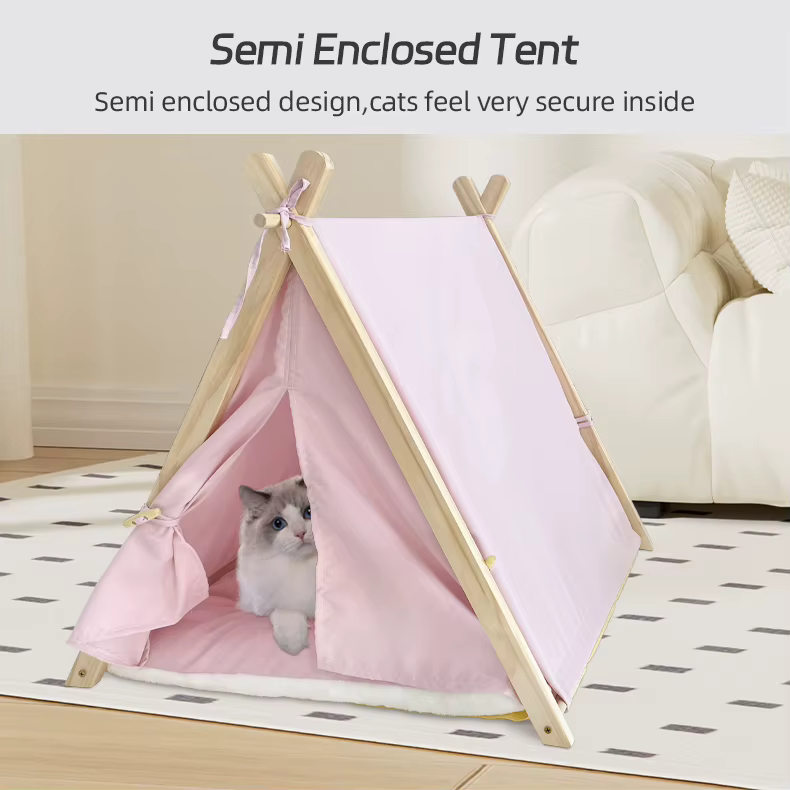 Portable Pet Tent for Dogs and Cats, Large Space with Door Curtains, Semi-enclosed, Detachable and Washable Pet Tent — image 6