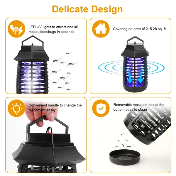Bug Zapper Electric UV Mosquito Killer Lamp Insect Killer Light Pest Fly Trap Catcher — imagen 2