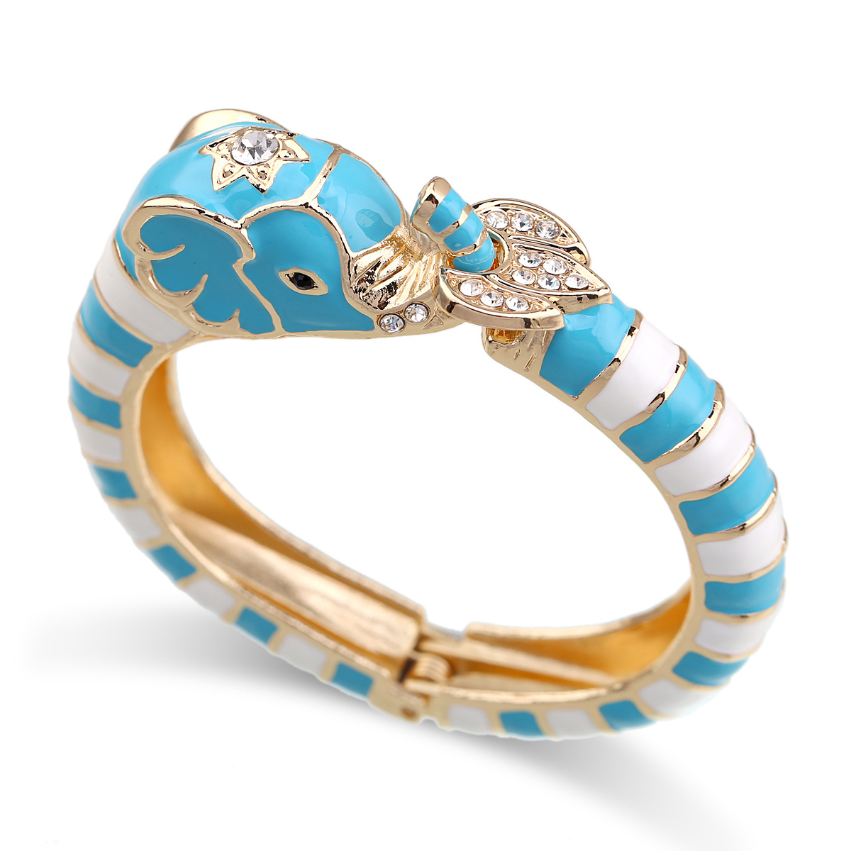 Joyas de moda europeo y americano elefante en esmalte gota de aceite aleación abierta para muñeca — imagen 14