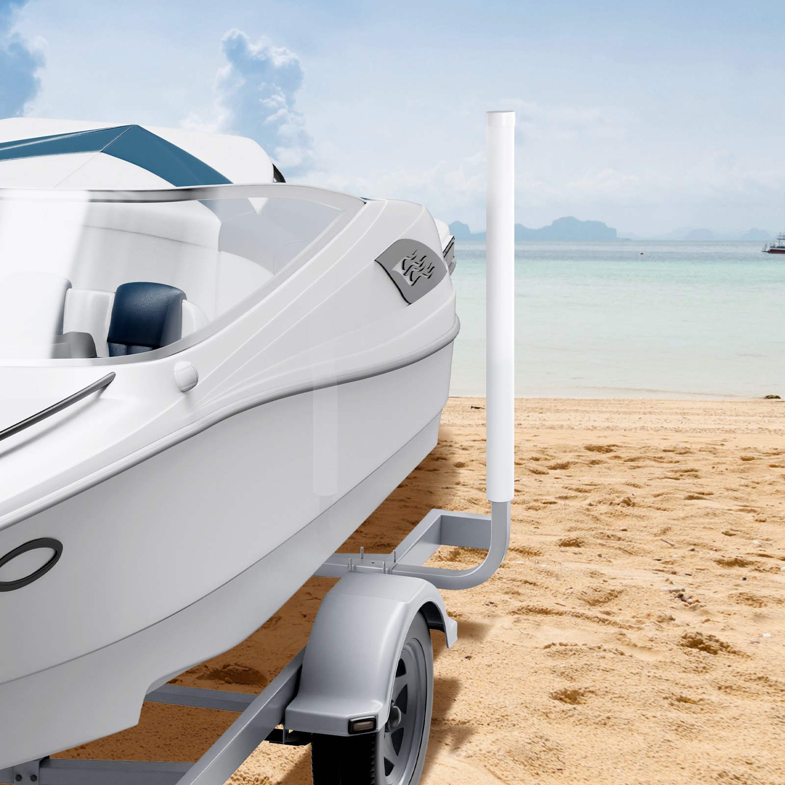VEVOR Marine Trailer Guide Set, 60Flexibly Adjustable, Dual Rust-Resistant Steel Supports With PVC Covering, Ideal For Ski, Fishing, And Sailboat Transport, 2-Piece Kit — image 5