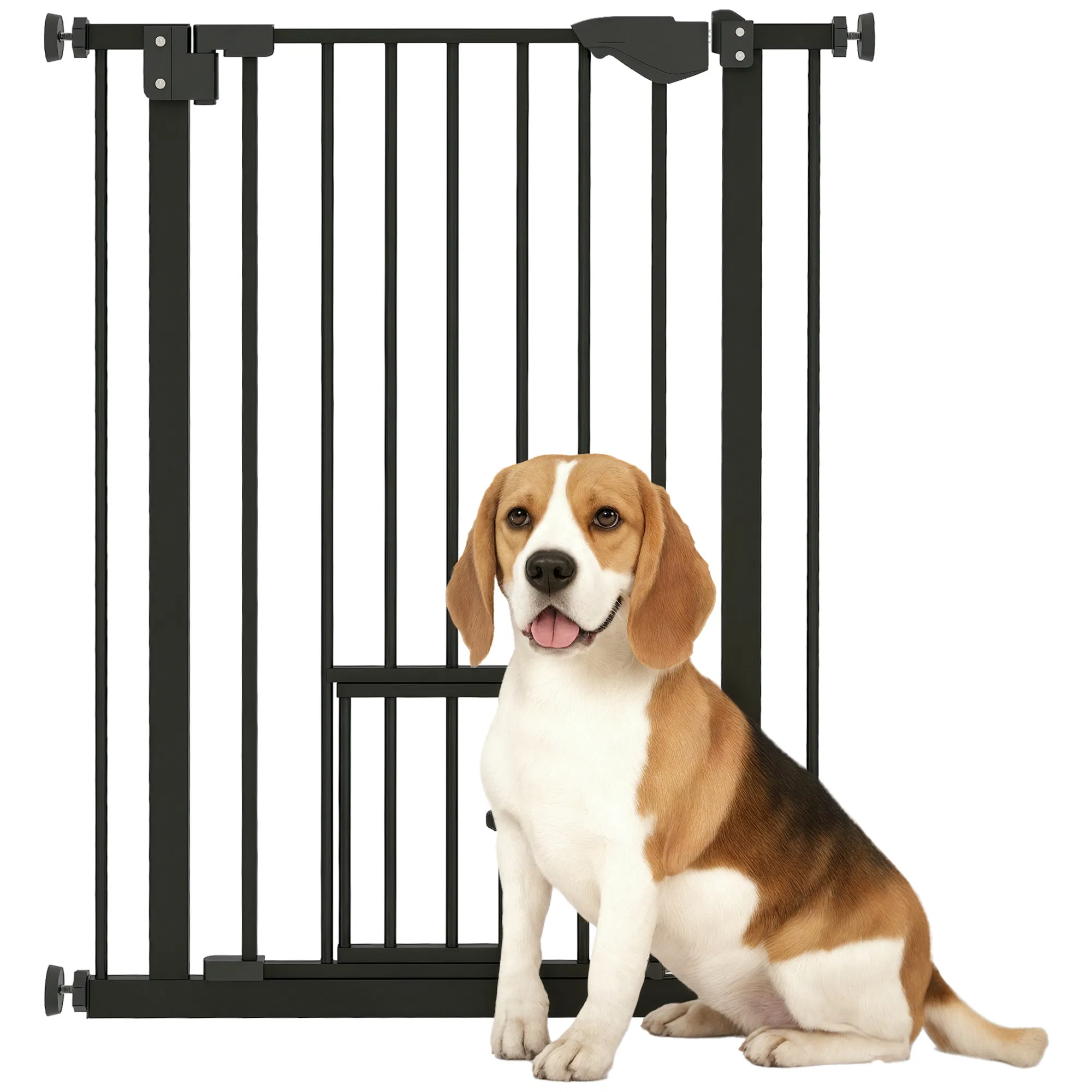 36" Easy Open Indoor Dog Gates for Doorways, House, Stair - Black — image 1