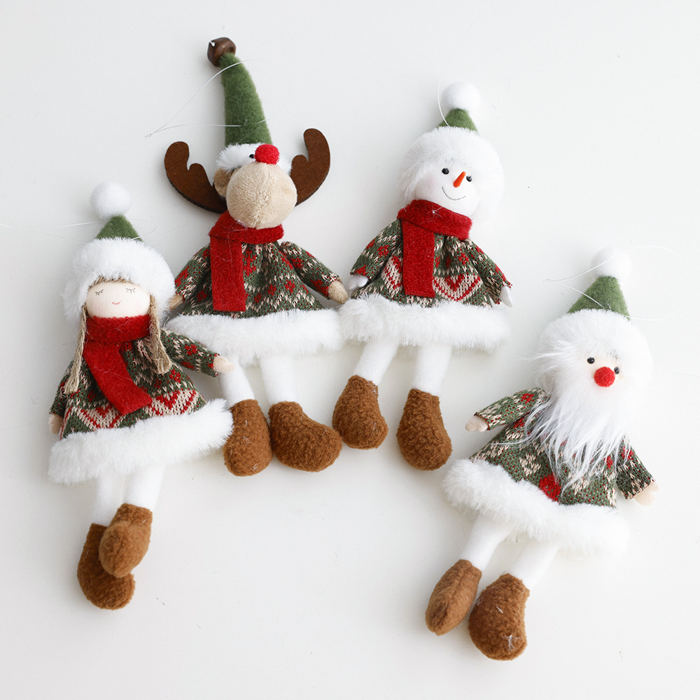 Christmas Decoration Fabric Doll Small Doll Pendant Plush Elk Santa Claus Snowman Christmas Tree Decoration — image 3
