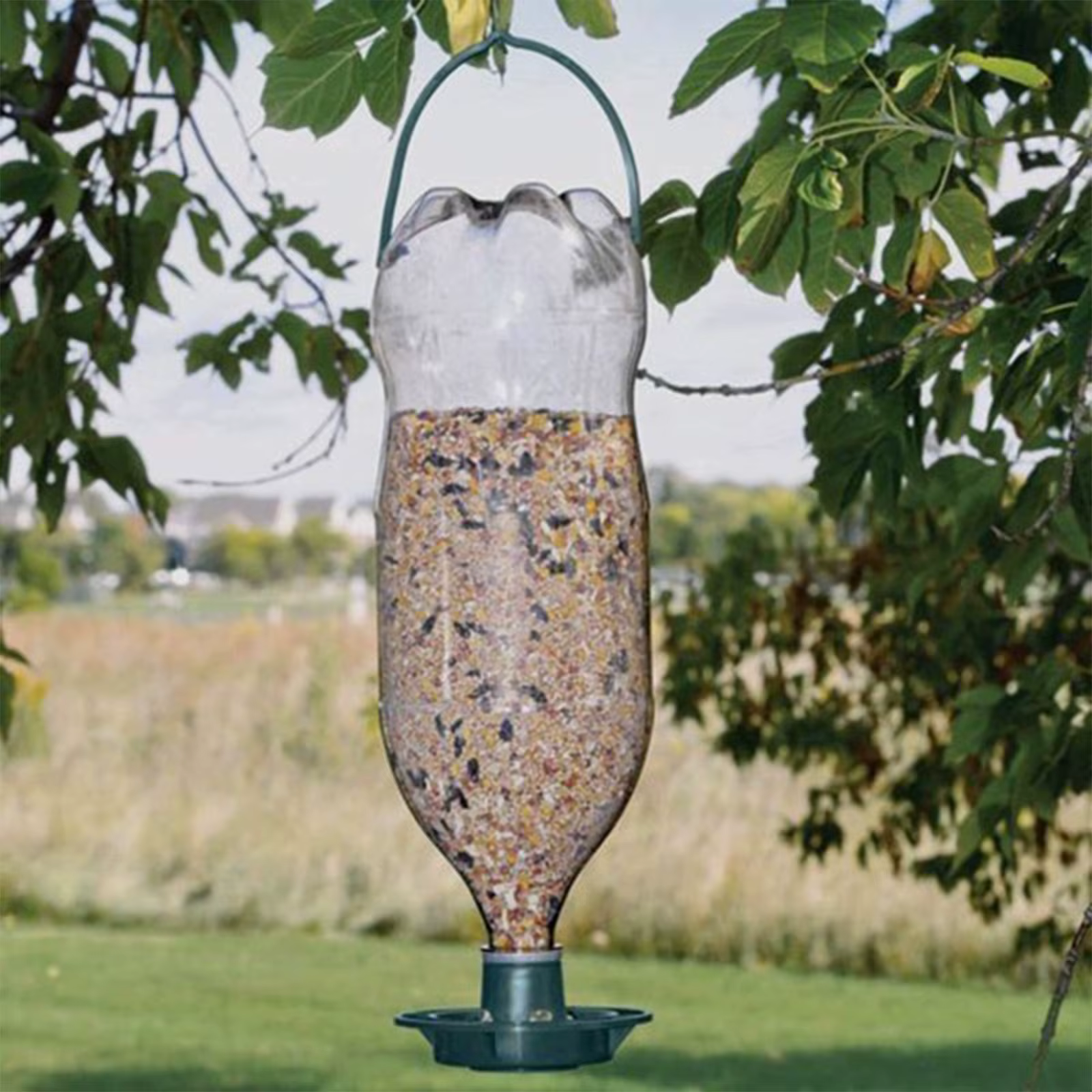 Nueva alimentadora automática para pájaros con botella de refresco vacía reciclada - Decoración exterior para jardín o balcón — imagen 6