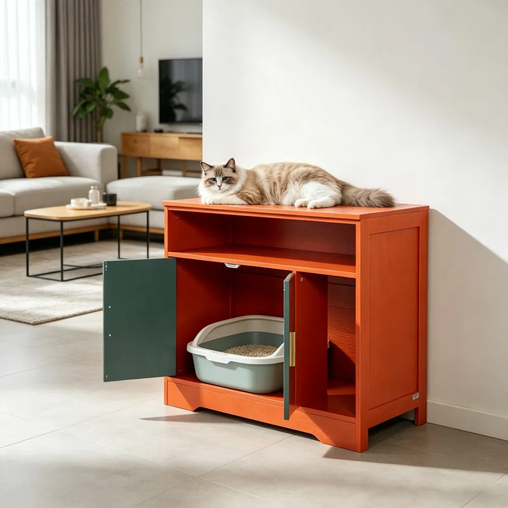 Wooden Cat Box Cabinet — image 1