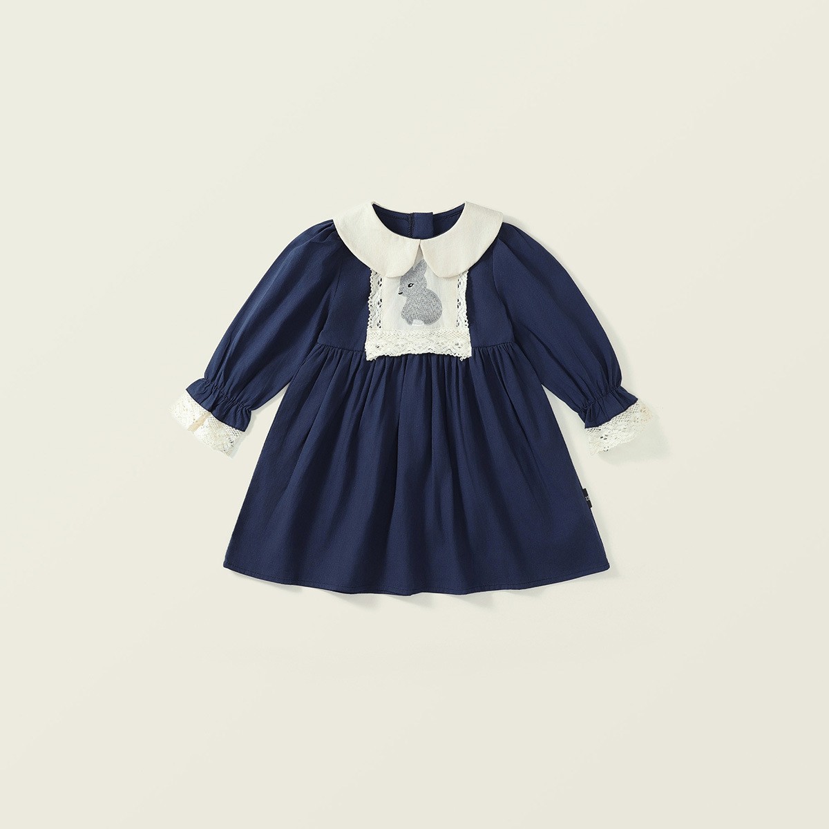 Children's Dress Peter Pan Collar Rabbit Embroidery Long Sleeve — image 7