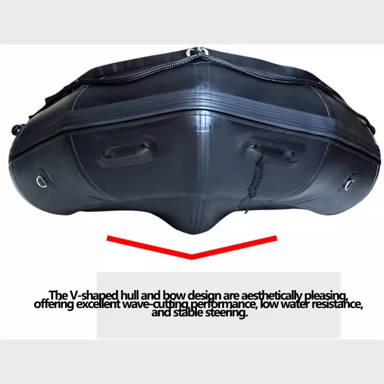 Professional 1.2MM PVC Anti-collision Black Inflatable Boat with Aluminum Floor Set Fishing Speed Raft Kayak Rowing Accessories — image 4