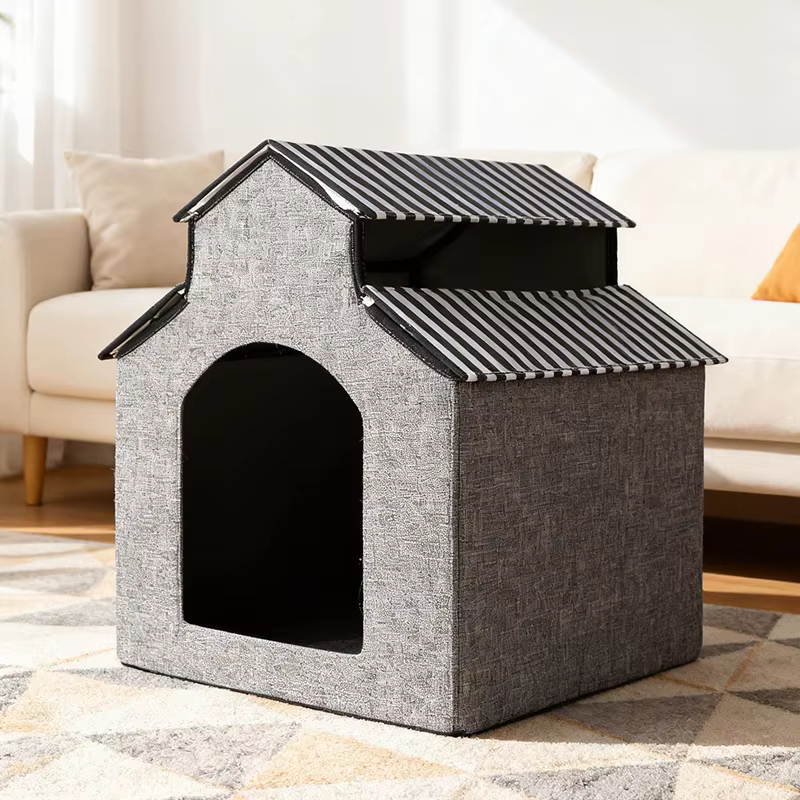 New Oxford Cloth Cat House Four Seasons Universal Warm Cat Nest Folding Storage Portable Cat Villa Cat Delivery Room — image 3