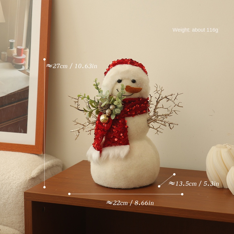 Christmas Decoration Figurines Snowman Santa Reindeer Squirrel Polar Bear Christmas Tree Ornaments Scene Decoration — image 7