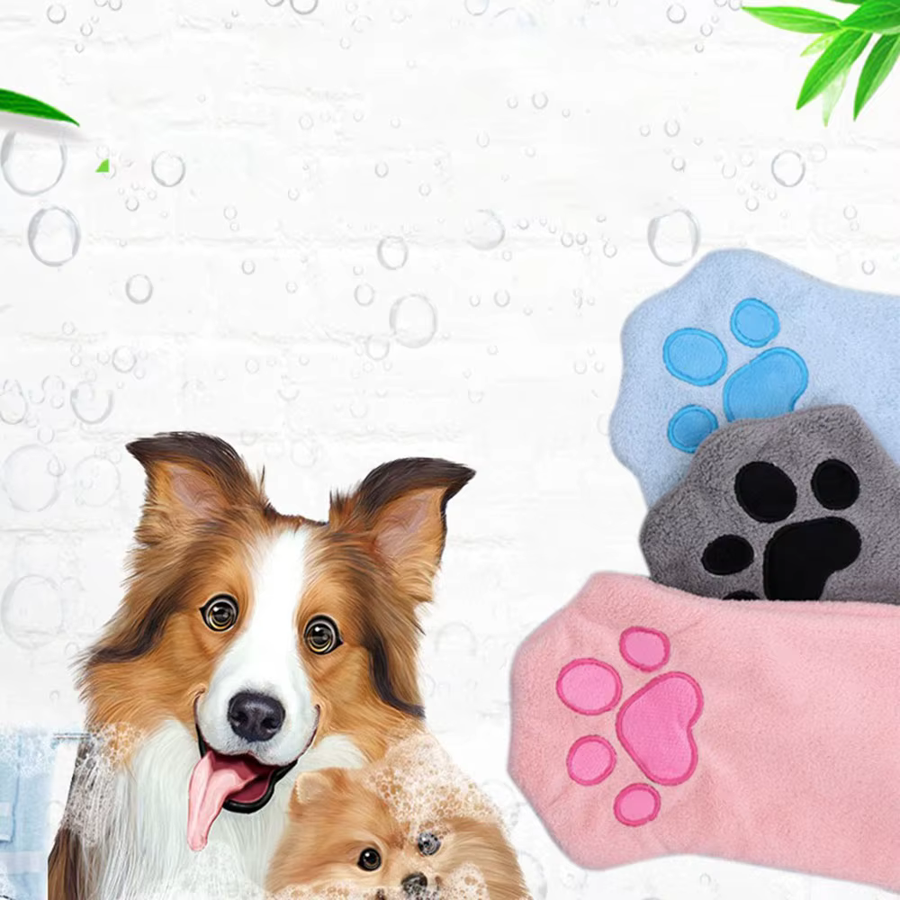 Guante de Toalla para Mascotas - Paño de Limpieza Rápido Secador para Perros, Toalla para Baño de Gatos, Suministros de Aseo Canino y Felino — imagen 1