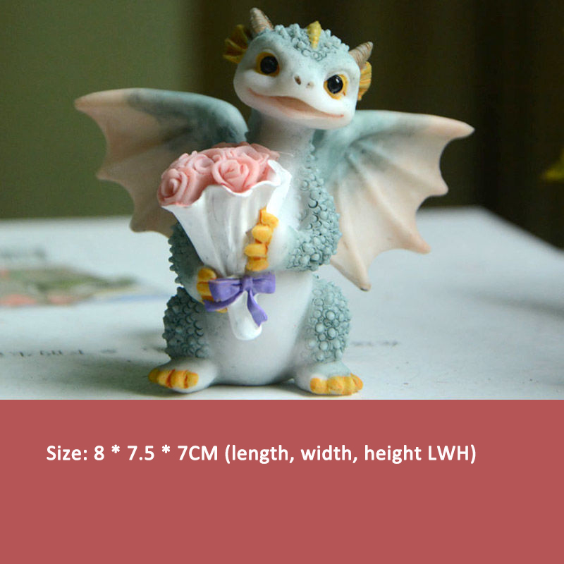 Muñeca de Dragón Cómico en Resina, Decoración de Animales Realista para Interiores — imagen 4