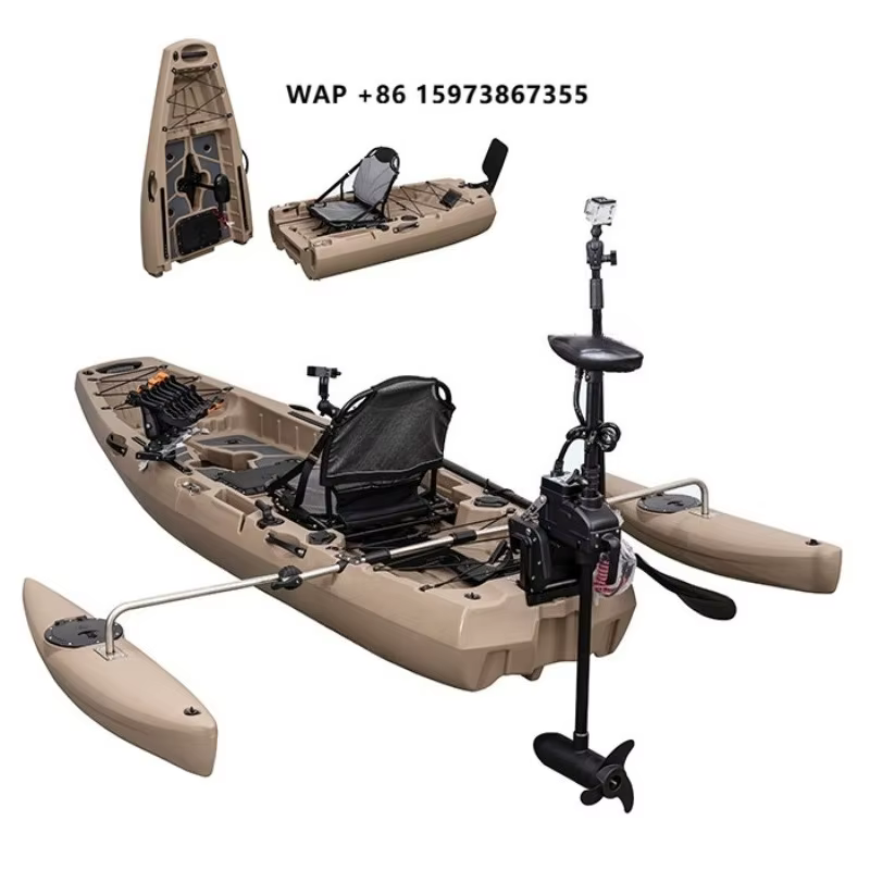 New Designed 10ft 1 Person Modular Fishing Kayak With Pedals Detachable Foldable Kayak Suit for Electric Motor — image 2