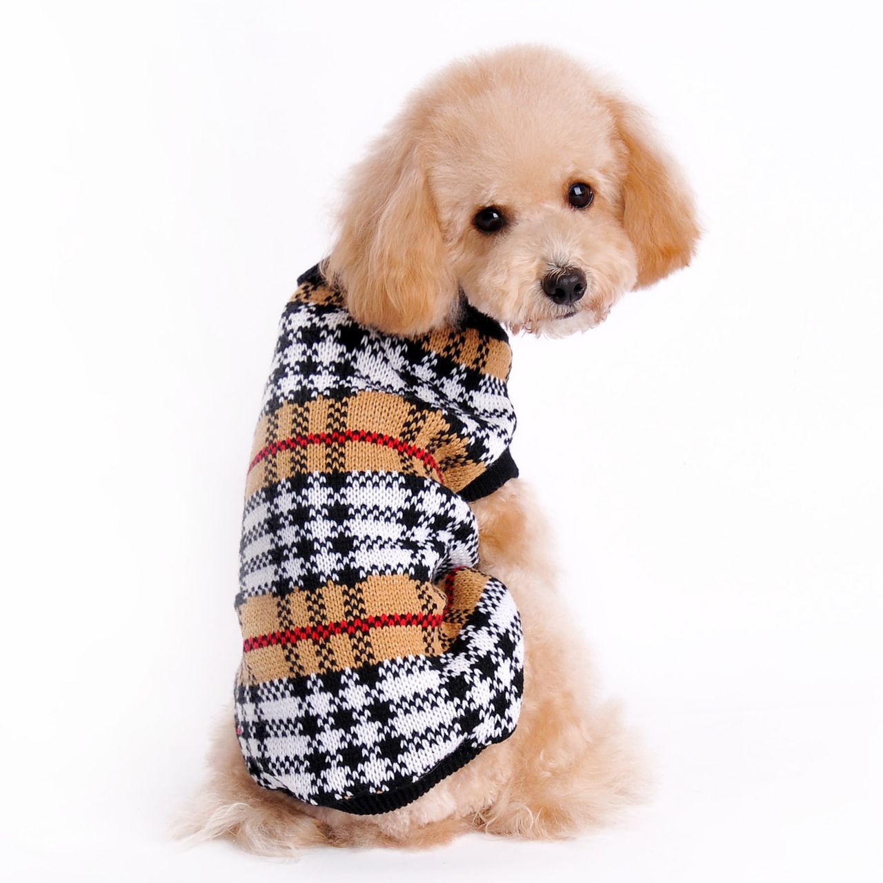 Chaquetas de invierno de alta calidad para mascotas con patrón de tartán clásico — imagen 2