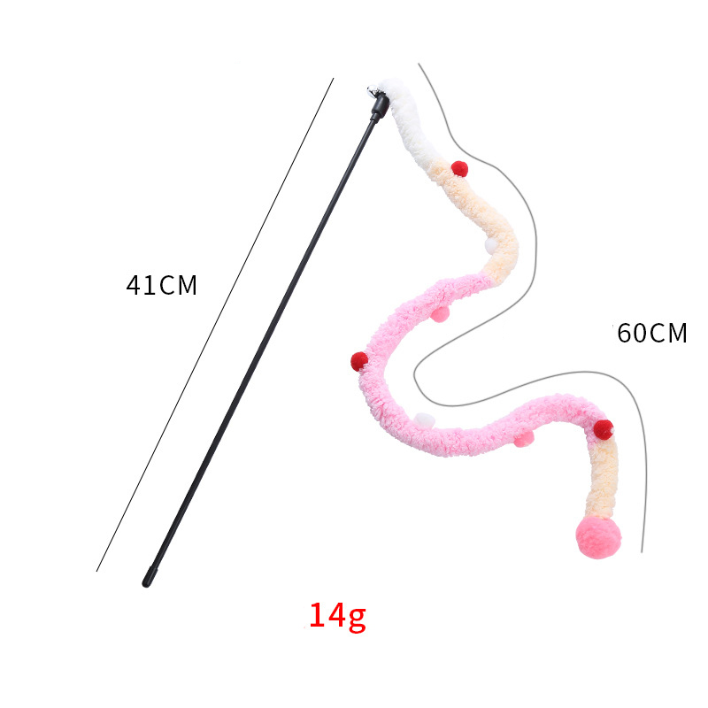 Cat Toys Plush Srtip Cat Wands Interactive Cat Toys Colorful Cat Teaser Wands Interactive Cat Toys For All Breed Sizes — image 3