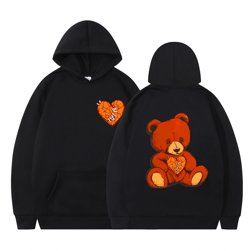 Style Teddy Print Long Sleeve Hooded Sweatshirt — image 14