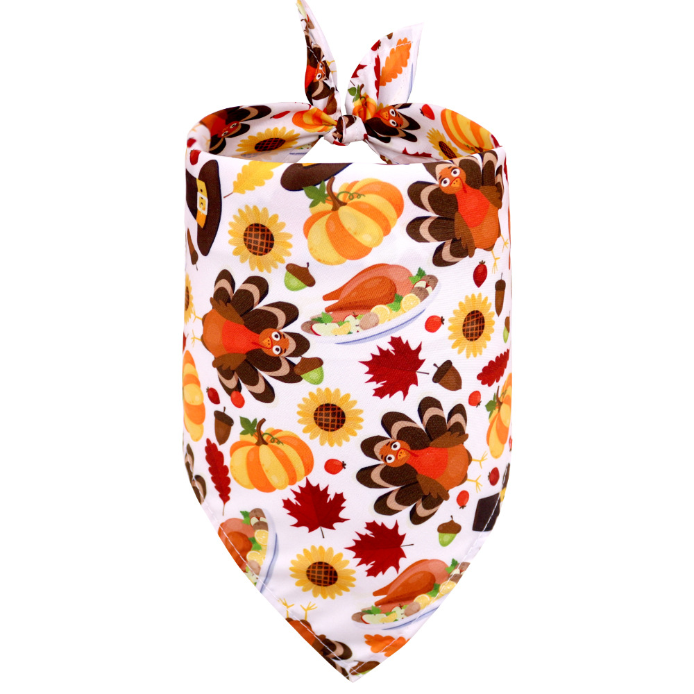 Bandana de Acción de Gracias para perros y gatos, bufanda de cuello triangular de calabaza con hoja de arce — imagen 8