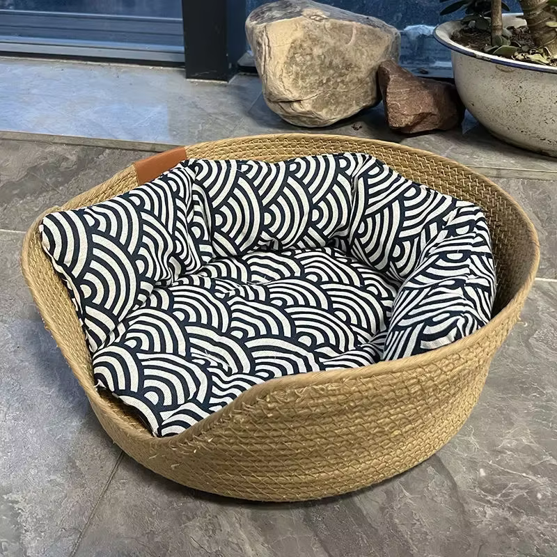 Cama para Mascotas Suave, Jaula para Gatos, Camas para Perros, Sofá, Tejido de Bambú, Cuatro Estaciones, Nido Acogedor, Cestas, Impermeable, Cojín Removible, Mochila de Dormir — imagen 5