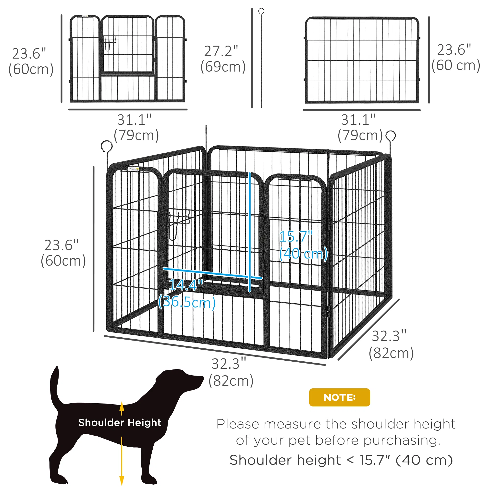 Metal Pet Playpen with Gate Indoor Outdoor for Small Animal — image 5