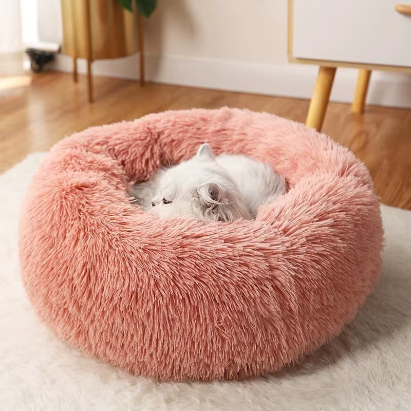 Pet Dog Bed Comfortable Donut Cuddler Round Cat Nest Dog Nest Warm Dog Mat with Soft Plush Material Pet Bed for Dogs and Cats — image 5
