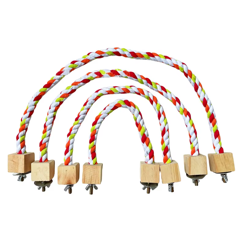 Juguetes de Mordida para Pájaros Parrotoys Juguetes de Cuerda Coloridos Resistente a Mordidas Accesorios de Climación para Pájaros Colgador Seguro para Voladores de Jaula — imagen 5