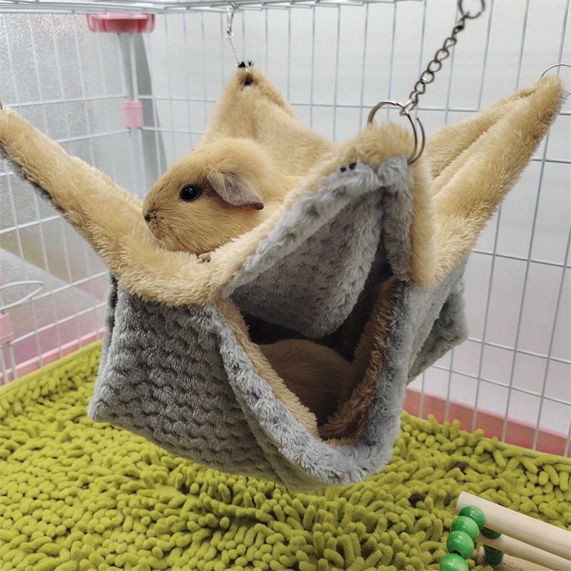 Honeyglider Double Layer Velvet Hammock Guinea Pig Chipmunk Squirrel Autumn And Winter Warm Hamster Hammock — image 2