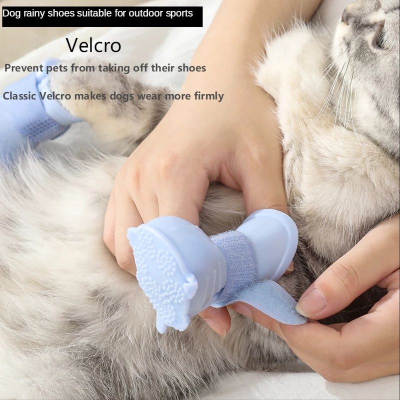 Dog Shoes Waterproof Anti-Skid And Wear-Resistant Outdoor Dog Rain Shoes Pet Scratch Proof Cat Shoes Supplies — image 3