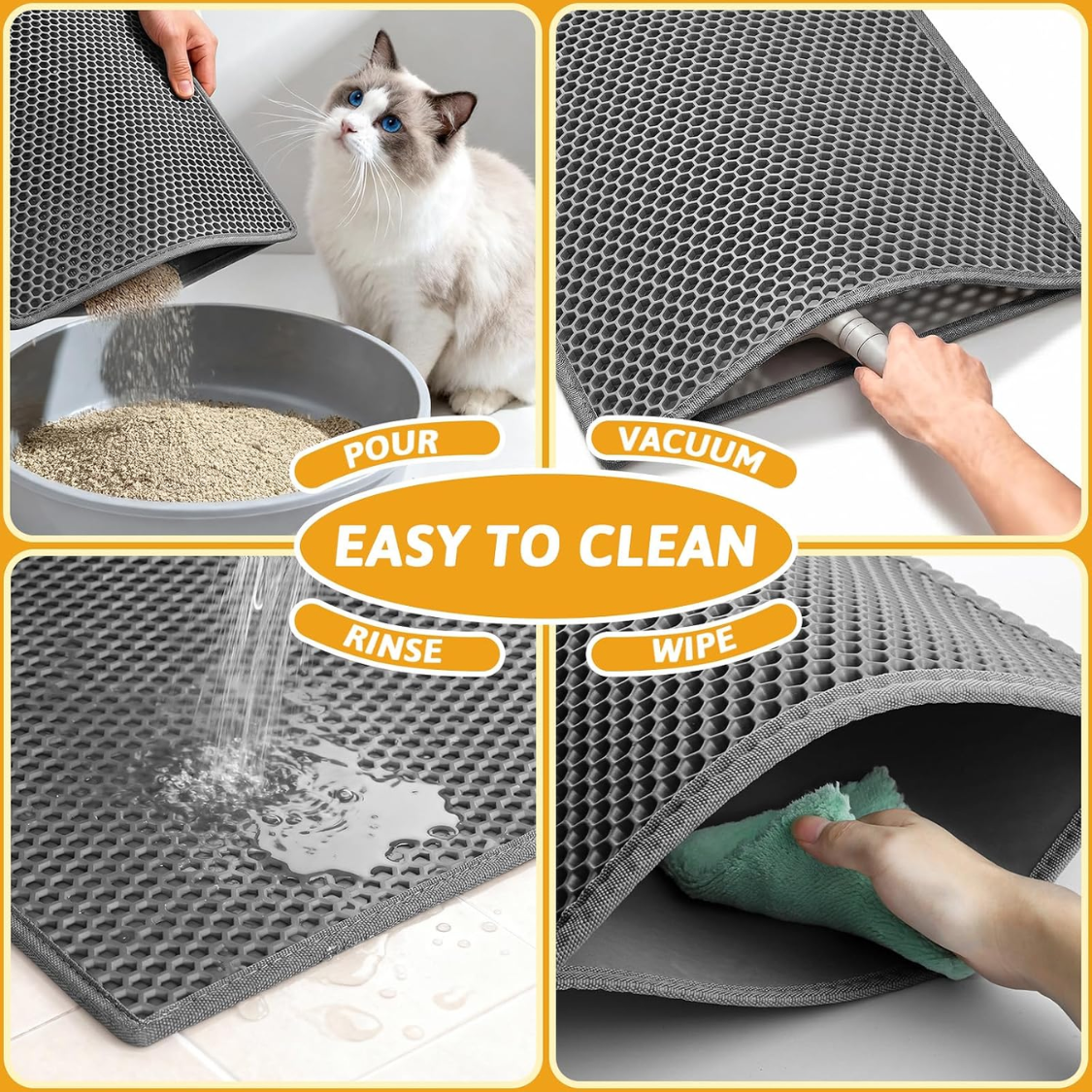 Manta de Limpieza para Gatos doble Capa Impermeable y Resistente a Orina 1 Unidad — imagen 4