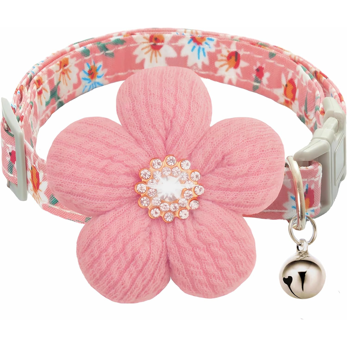 Collar de Perro Pequeño con Flor, Collar de Verano para Cachorros Hembras - Collares para Perros Pequeños con Campana y Ajuste — imagen 1