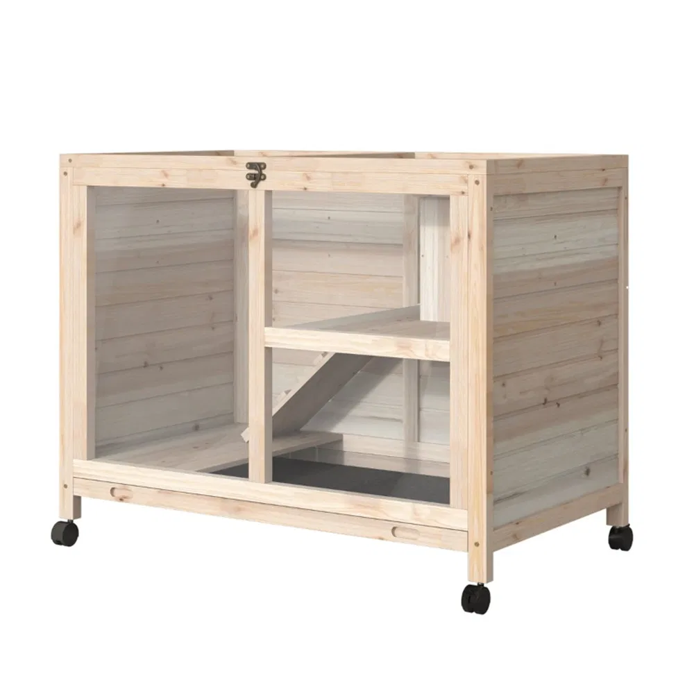 Pet cage /Wood Rabbit Hutch-Natural — image 4