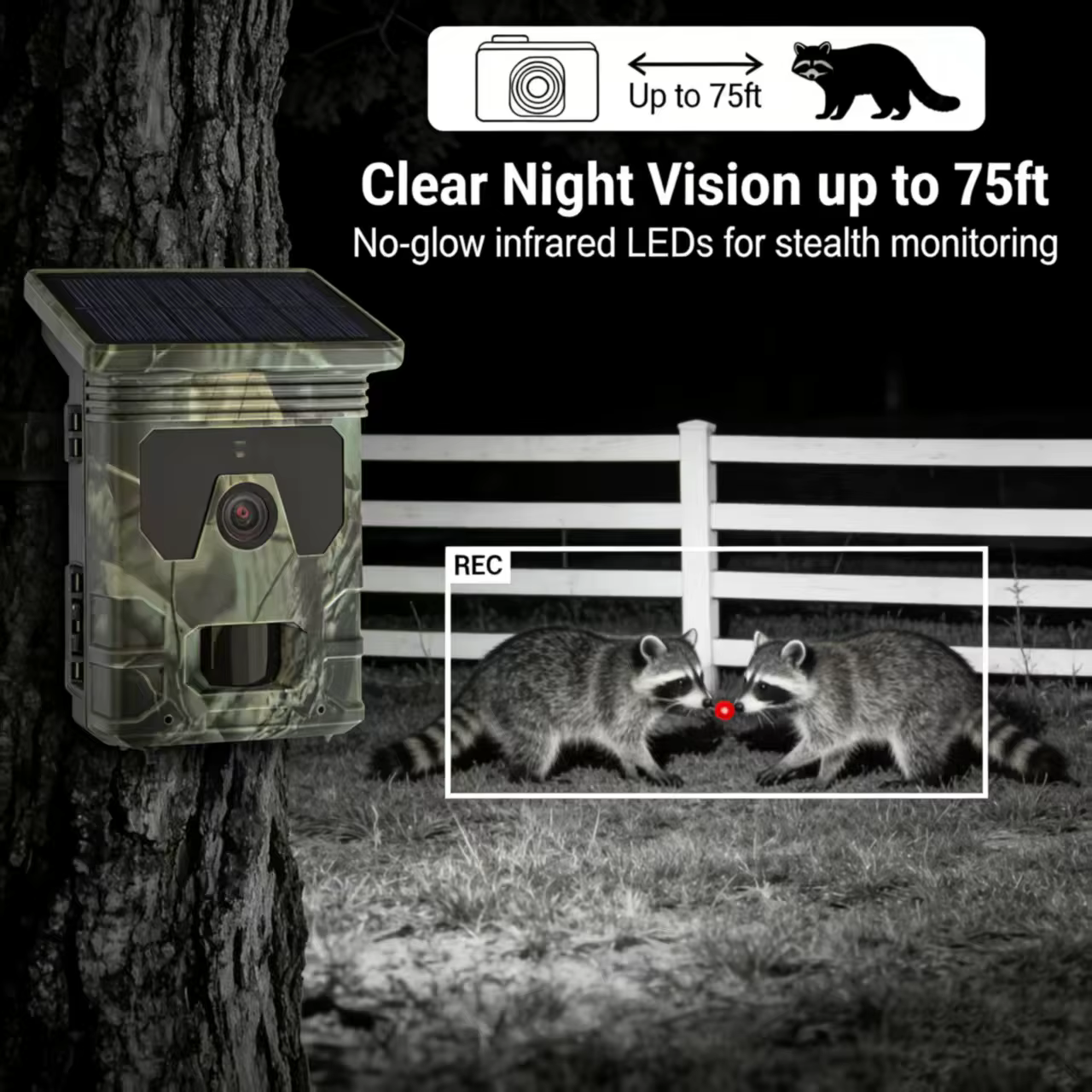 50MP 4K Solar Panel Hunting Camera Infrared Night Vision Monitoring Wildlife Trap Trail Camera Video Photo Recorder Cam — image 5