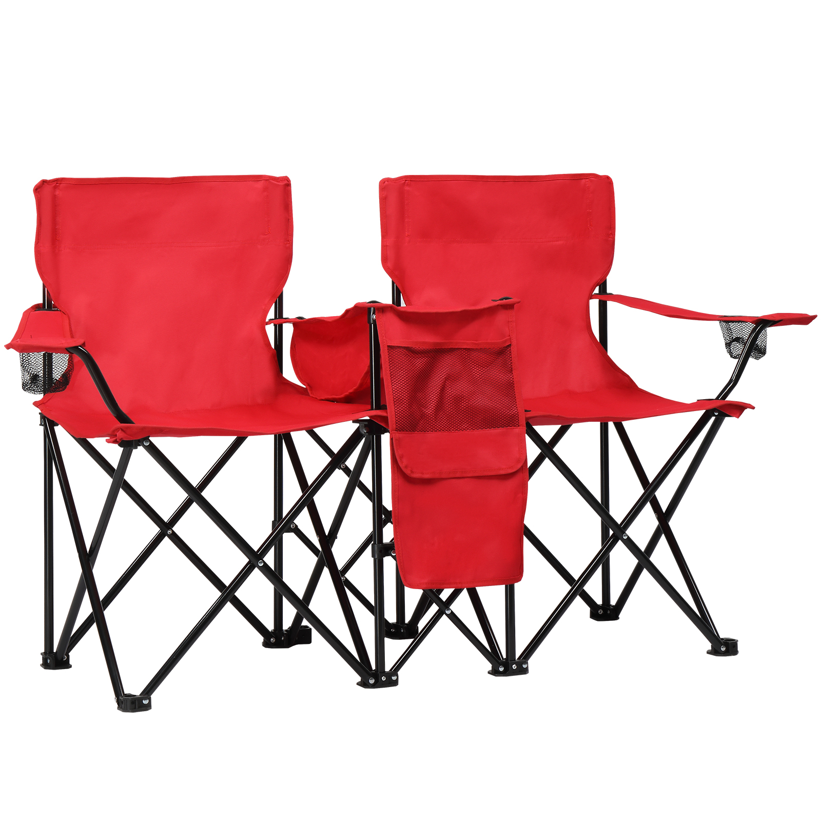 Silla de Pesca Roja con Soporte de Hierro, Malla Oxford y Paraguas Solar 85kg — imagen 4