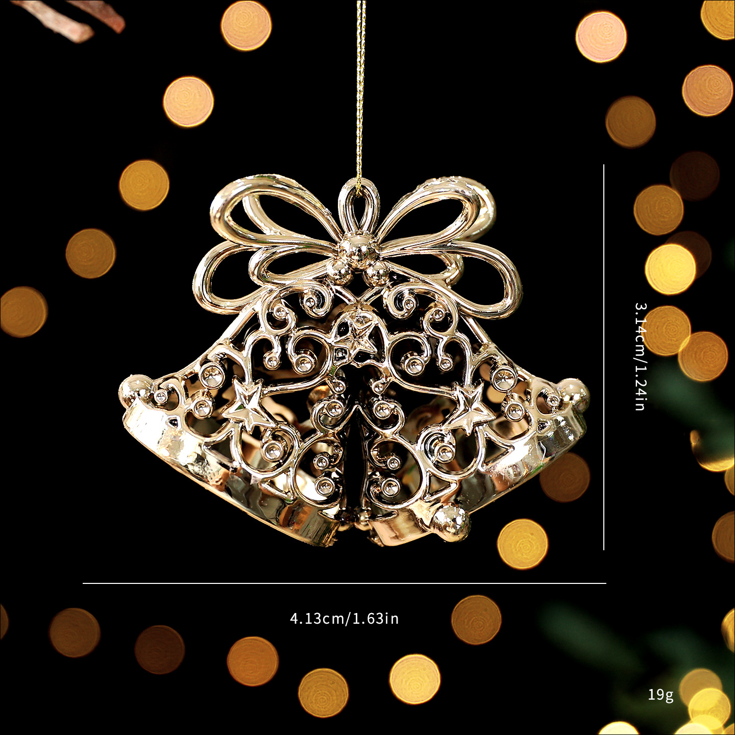 Festive Gold Plated Christmas Tree Ornament Accessories Snowflake Deer Holiday Decoration Hanging Decor — image 20