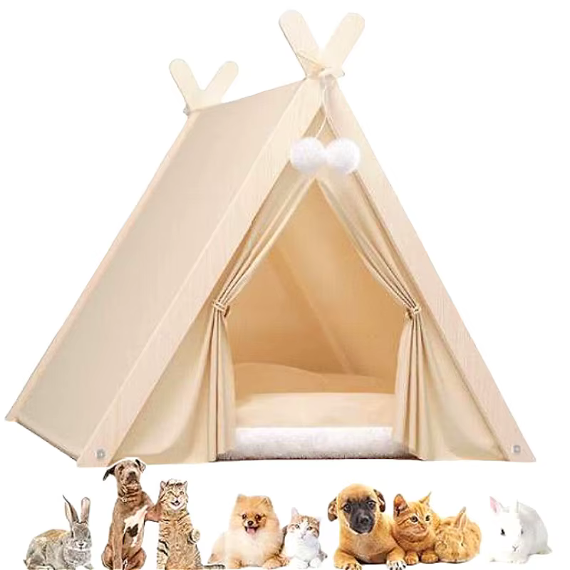 Casa de Paja para Mascotas Reversible y Portátil: Refugio Cómodo y Respirable para Gatos y Perros con Manta Espesa — imagen 1