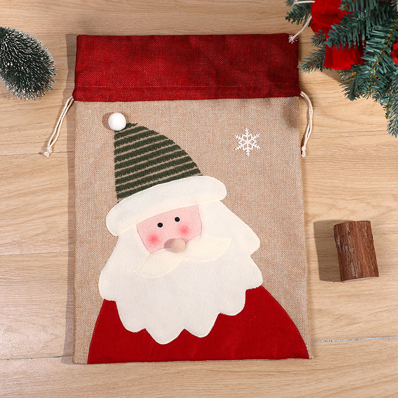 Christmas Snowman Drawstring Bag, Deer Candy Packaging Bag, Christmas Pendant Size, Gift Bag — image 7