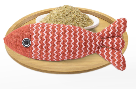 Juguetes para gatos con pescado de tela de lino y hierba de menta — imagen 5