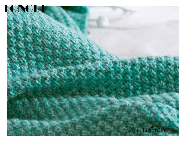 TONGDI Soft Warm Popular Fashionable Mermaid Fish Tail Knitting Blanket Gift For Girl Princess All Season Handmade Sleeping Bag — image 3