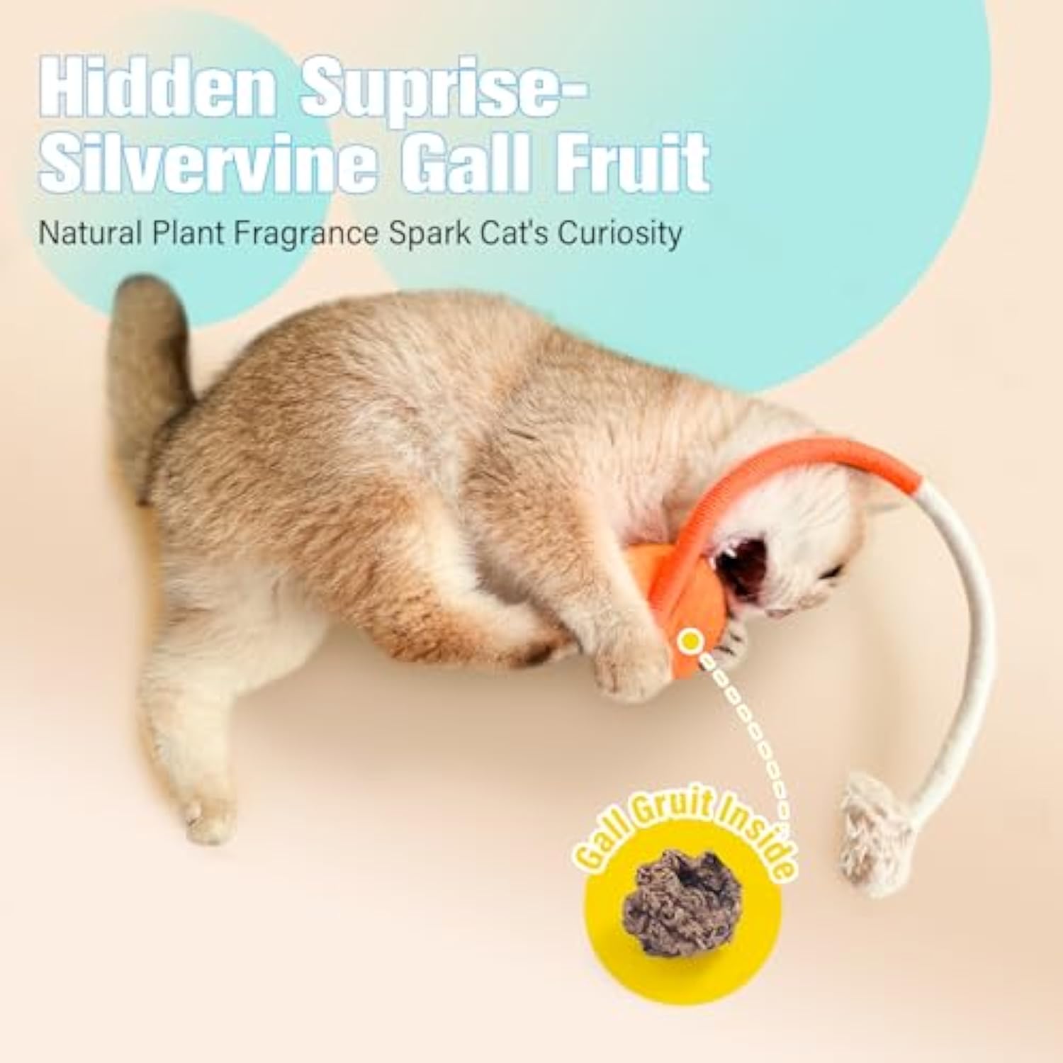 Sisal Rope Cat Toys Safe Catnip Toys Without Wire Cat Toys For Bored Indoor Cats Dental Kitty Chew Toys With Silvervine Gall Fruit, Bite-Resistant Teeth Clean Chew Cat Toy, kitty Toys — image 1