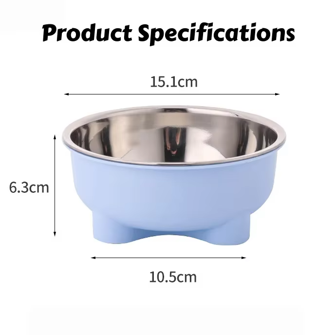 Tazón de Acero Inoxidable Para Mascotas de 600ml, 1/4 Piezas: Desmontable, Fácil de Limpiar, Plato Para Perro y Gato con Base Antideslizante Para Mayor Seguridad — imagen 6