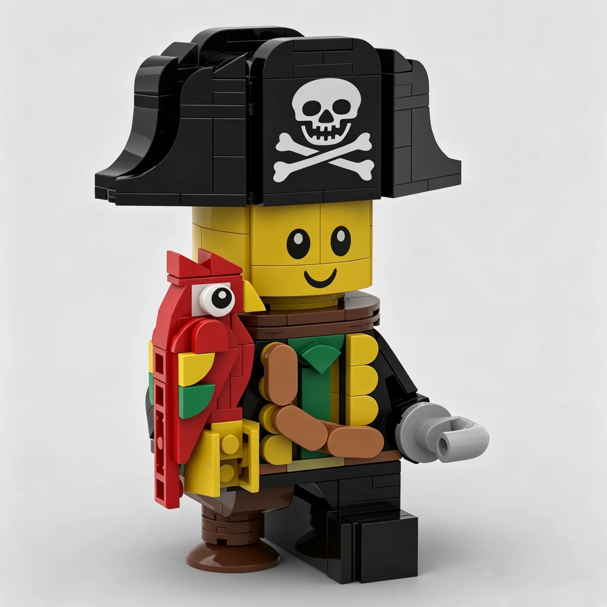 Pirate Character Assembly Toy with Parrot, Creative Adventure Style Model Building Set for Desktop Decoration & Collection — image 6