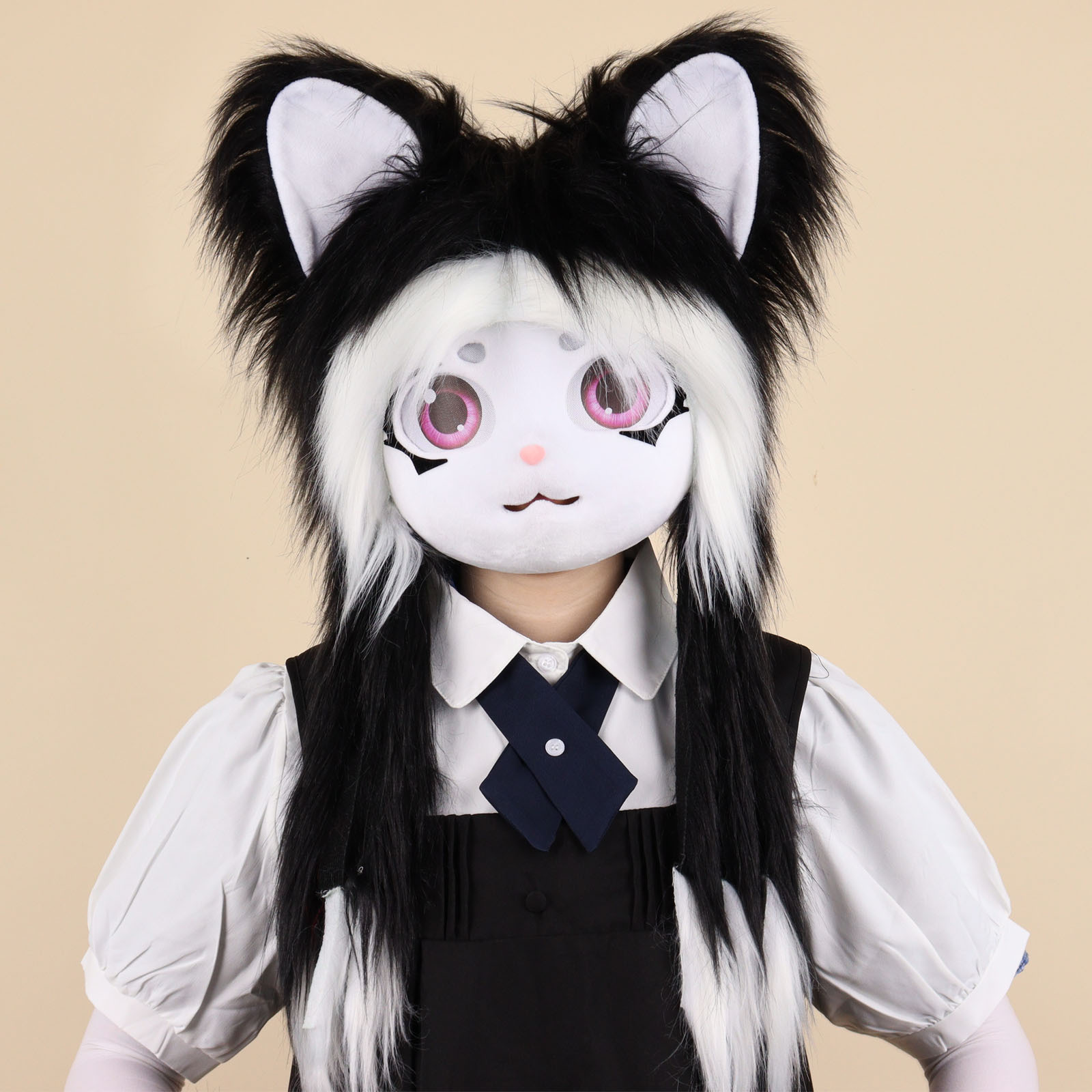 Kigurumi Plush Animal Head Wearable Hoodie Lolita Ready-to-Wear Cosplay Cute Animal Costume Furry Costume — image 3