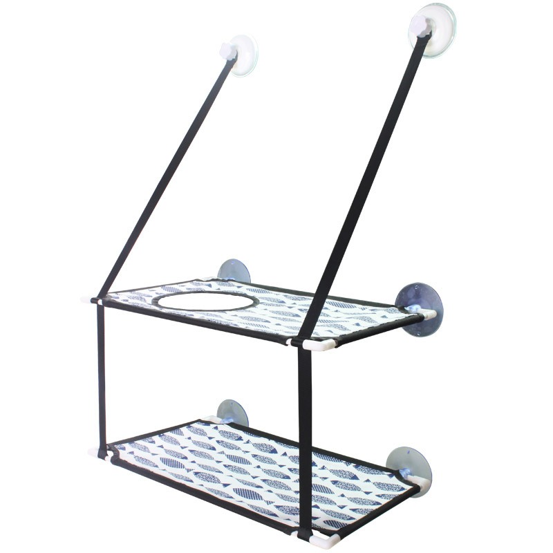 Cesta colgante para gatos tipo succión de doble capa, nido colgante, cama para gatos, ventana, balcón, hamaca para mascotas — imagen 7