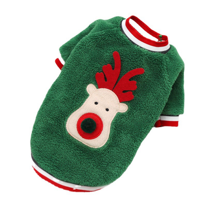 Pet Christmas Clothes Coral Down Dog Sweater Dog Goes Out Christmas Clothes Cats — image 4