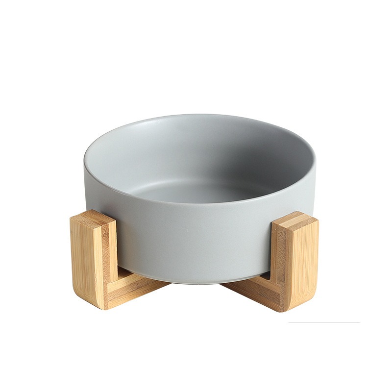 New Cute Pet Cat Bowl, Cat Basin, Ceramic Bowl, Drinking Water, Feeding, Non Slip Belt, Wooden Frame, Anti Overturning — image 8