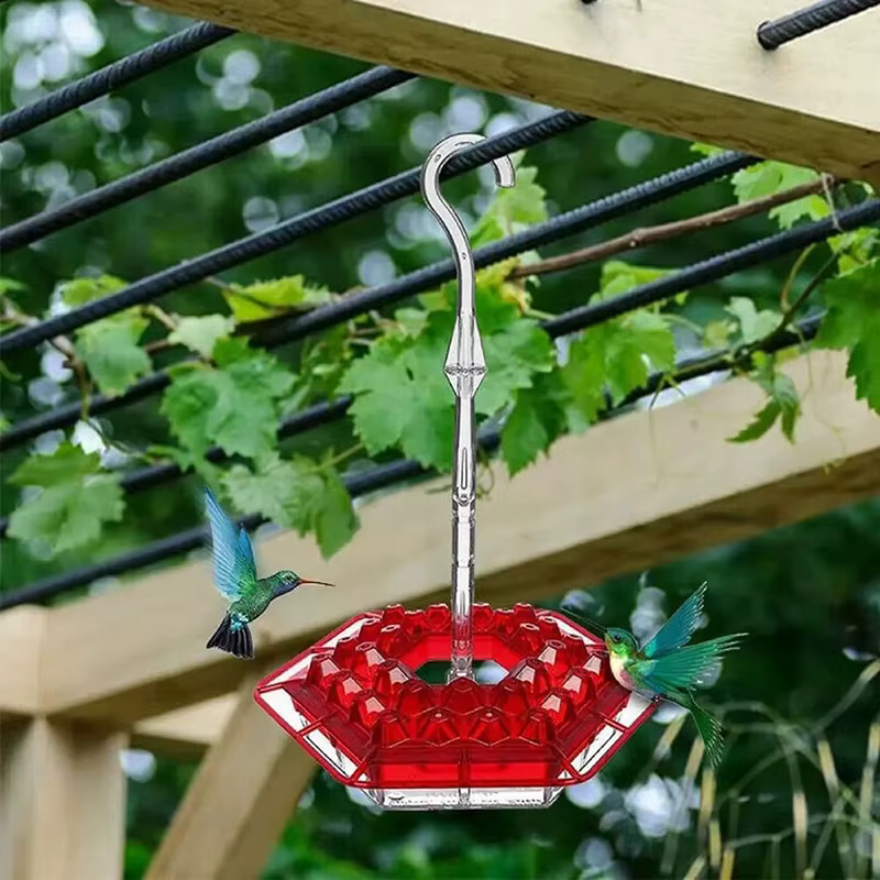Wild Bird Feeder Hanging Hexagonal Bird Feeder with Hook Hummingbird Feeder Garden Bird Feeder Pet Forest Water Dispenser — image 1