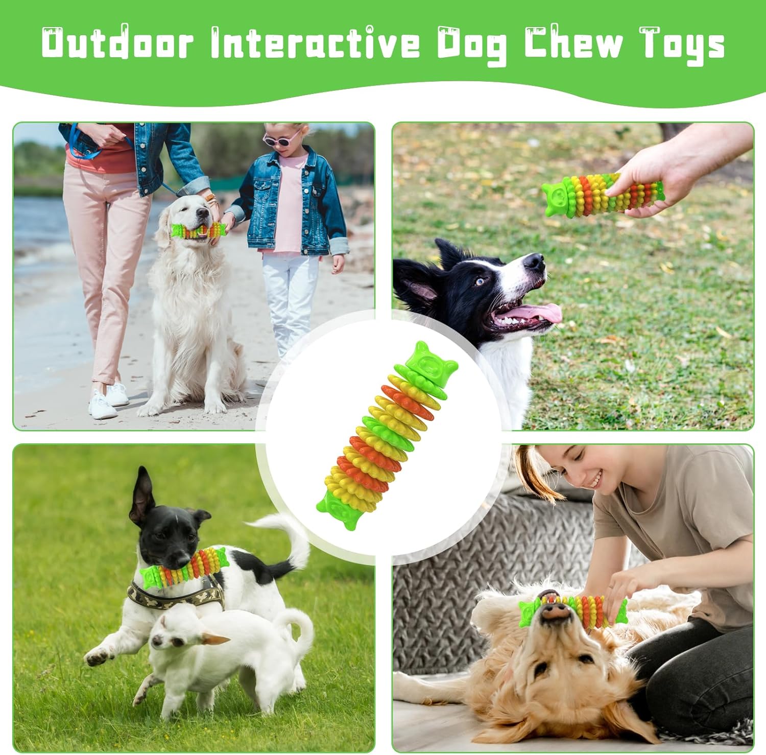 Dog Chew Toys For Aggressive Chewers Durable Dog Toys For Large Medium Small Breed Dogs Rubber Indestructible Dog Teething Toys Tough Interactive Outdoor Dog Toys For Entertainment — image 1
